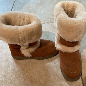 Tan suede boots-worn once